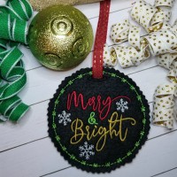 In the Hoop Christmas Tag Embroidery Design